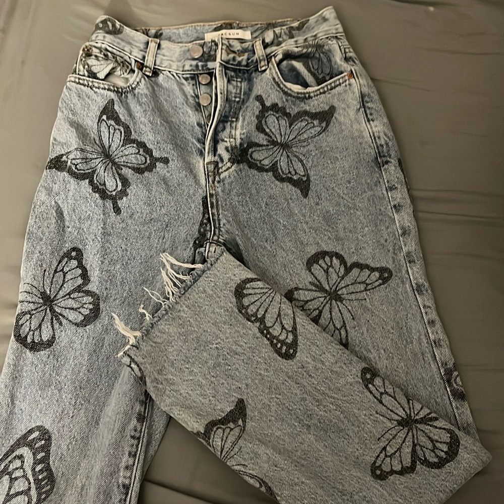 PacSun butterfly jeans